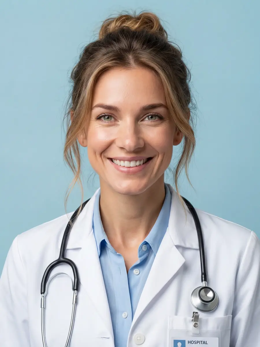 After Headshotsly nurse headshot in clinical attire